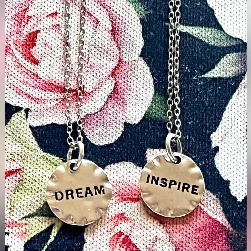 🆕 925 Sterling Silver Dream & Inspire Set of 2 Necklaces